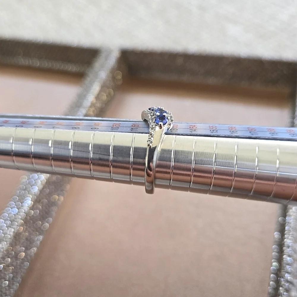 Sterling Blue And White Topaz Ring